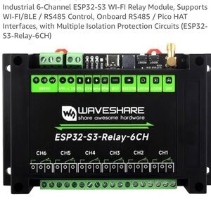 New Industrial 6-Ch ESP32-S3 WI-FI Relay Module, WI-FI/BLE Isolation Protection